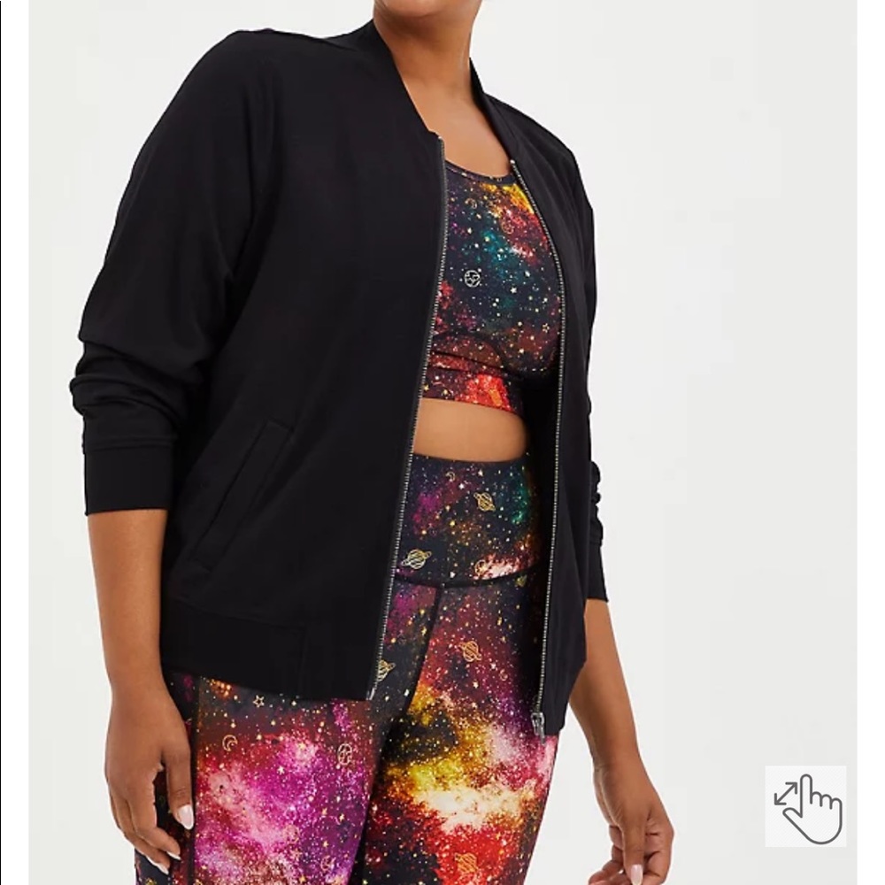 TORRID Black Ponte Bomber Jacket